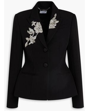 Erdem Crystal-Embellished Wool-Crepe Blazer - Black