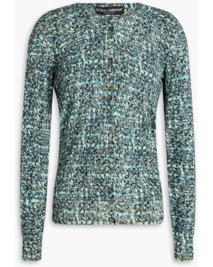 Dolce & Gabbana Printed Wool Cardigan - Green