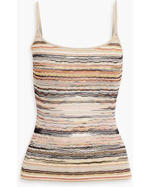 Missoni Metallic Space-Dyed Crochet-Knit Camisole - Natural