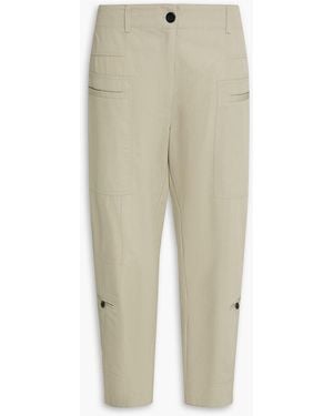 Proenza Schouler Cropped Piqué Tapered Trousers - Natural