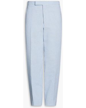 Thom Browne Checked Cotton-blend Trousers - Blue