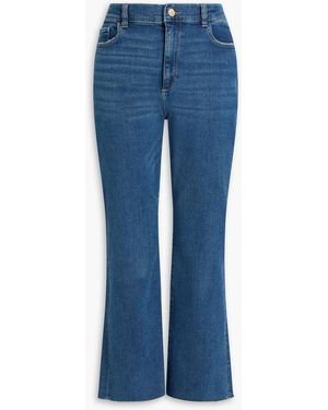 DL1961 Bridget Cropped High-Rise Bootcut Jeans - Blue