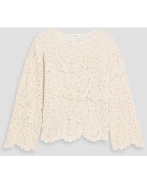 Loulou de Saison Arold Silk Crocheted Lace Jumper - Natural