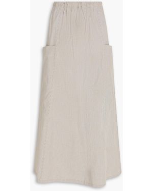 By Malene Birger Striped Cotton Midi Skirt - White