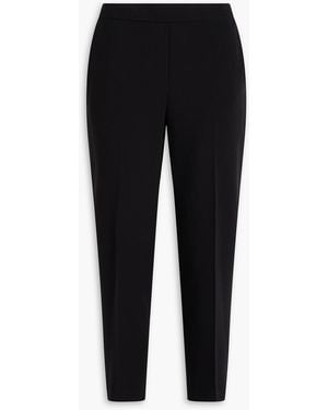 Theory Treeca Cropped Crepe Slim-Leg Trousers - Black