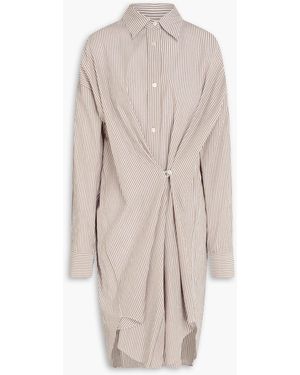 Isabel Marant Striped Cotton-mousseline Shirt Dress - Natural