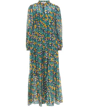 Diane von Furstenberg Nea Gathered Printed Voile Midi Dress - Green
