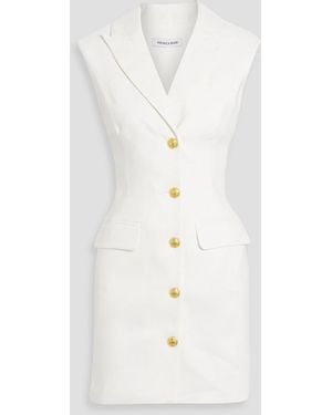 Veronica Beard Fairfax Linen-Blend Twill Mini Dress - White
