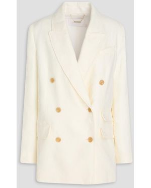 Zimmermann Double-breasted Linen Blazer - Natural