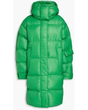 Holzweiler Quilted Shell Hooded Coat - Green