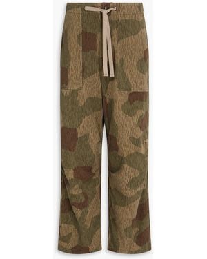 Moncler Camouflage-print Twill Trousers - Green