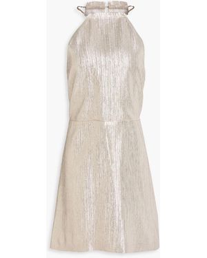 Maje Chain-embellished Lamé Mini Dress - White