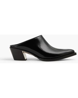 3.1 Phillip Lim Downtown Glossed-Leather Mules - Black
