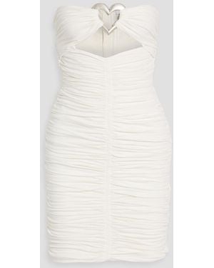 Area Strapless Embellished Stretch-Jersey Mini Dress - White