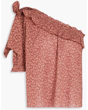 Ulla Johnson Alene One-Shoulder Ruffled Cotton Top - Pink