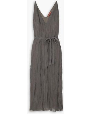 Altuzarra Cheryl Metallic Cotton-blend Gauze Midi Dress - Grey