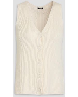 JOSEPH Ribbed Linen-Blend Vest - Natural
