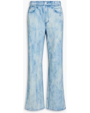 Rag & Bone Miramar Denim-Effect Print Cotton-Fleece Wide-Leg Trousers - Blue