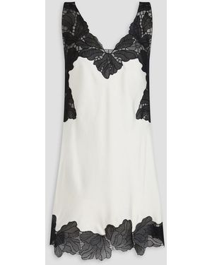 Jonathan Simkhai Freddie Lace-trimmed Satin-crepe Mini Dress - Black