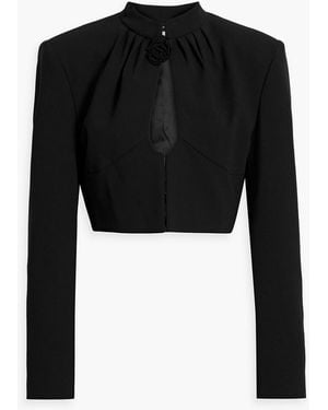 Magda Butrym Cropped Cutout Wool-blend Crepe Jacket - Black