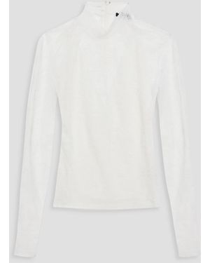 Maje Stretch-lace Turtleneck Top - White