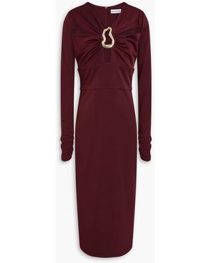 Rebecca Vallance Mischa Embellished Stretch-jersey Midi Dress - Purple