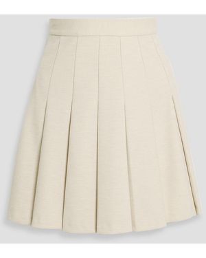 Theory Pleated Canvas Mini Skirt - Natural