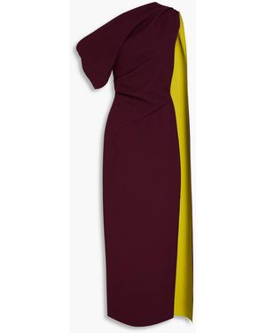 ROKSANDA Maite Draped Two-tone Crepe Gown - Purple