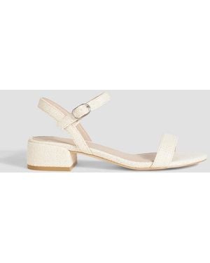 Stuart Weitzman Dancer 35 Raffia Sandals - White