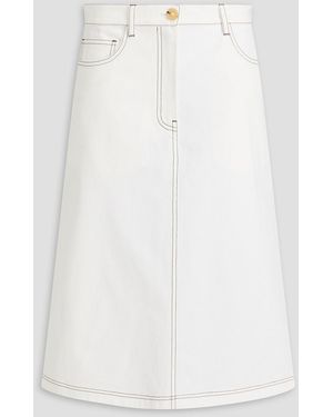 TOTEME Cotton-twill Midi Skirt - White
