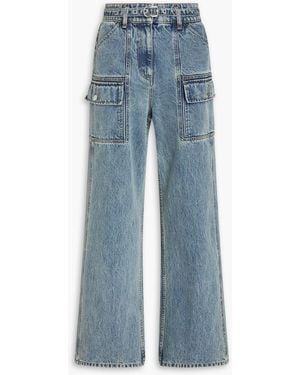 3.1 Phillip Lim Acid-Wash High-Rise Cargo Jeans - Blue