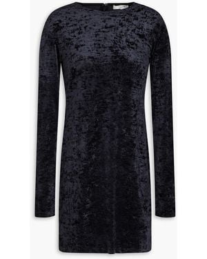 FRAME Crushed-velvet Mini Dress - Black