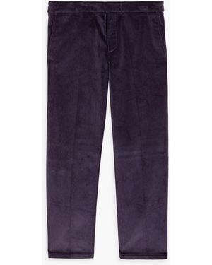 dunhill Wool-Corduroy Drawstring Pants - Blue