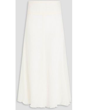 BITE STUDIOS Parchment Plissé Cotton And Silk-blend Organza Midi Skirt - White