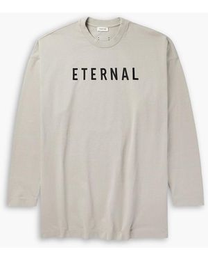 Fear Of God Eternal Oversized Logo-Flocked Cotton-Jersey T-Shirt - White