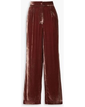 Sleeping with Jacques Pyjama-hose aus samt mit paspeln - Lila