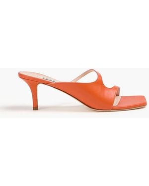 Elleme Leather Mules - Orange