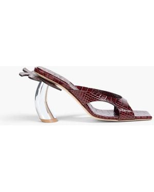 A.W.A.K.E. MODE Chiara croc-effect leather sandals - Braun