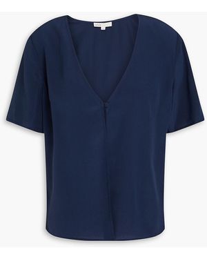 Onia Silk Crepe De Chine Top - Blue