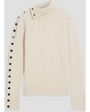 Proenza Schouler Snap-Detailed Cashmere-Blend Sweater - Natural