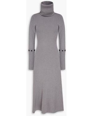 Proenza Schouler Ribbed-knit turtleneck midi dress - Grau