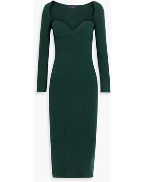 arch4 Coco Ribbed Cashmere Midi Dress - Green