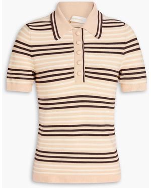 Zimmermann Striped Knitted Polo Shirt - Natural