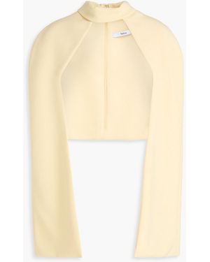 Safiyaa Agnes Cape-Effect Crepe Shrug - Natural