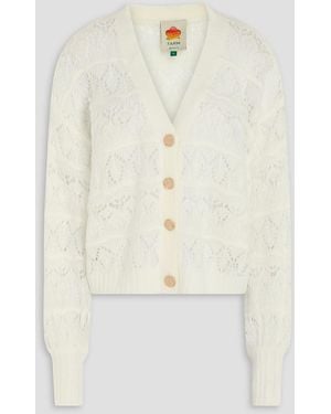 FARM Rio Pointelle-knit Cardigan - Natural