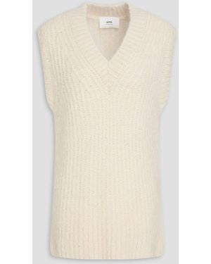 Ami Paris Brushed Alpaca-Blend Vest - Natural