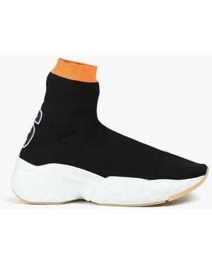 Acne Studios Stretch-knit High-top Trainers - Black