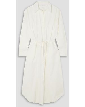 Apiece Apart Net sustain molto midi-hemdblusenkleid aus biobaumwollpopeline mit raffungen zum binden - Weiß