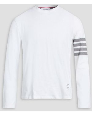 Thom Browne Striped Cotton-Jersey T-Shirt - White