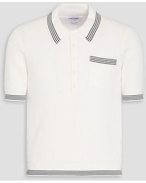 Thom Browne Waffle-knit Cotton Polo Shirt - Natural